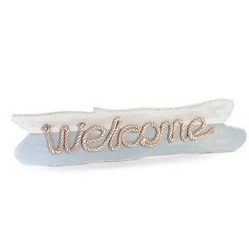 Decorazione legno welcome, 76x3,5x18 cm