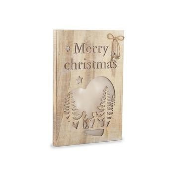 Pannello decorativo natalizio merry xmas con luci cm 30x45