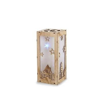 Decorazione lanterna con luci LED, 13x13x30 cm