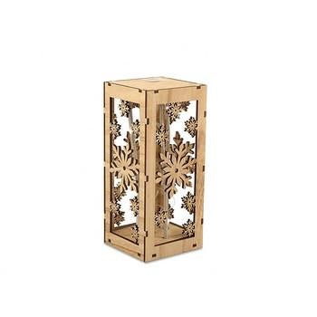 Decorazione natalizia lanterna con luci, 13x13H30 cm (kit da 3)