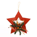 Decorazione natalizia in legno stella rossa, 30H4 cm (kit da 3)
