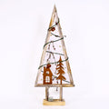Decorazione natalizia in legno albero con luci LED, 28x8H72 cm