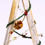 Decorazione natalizia in legno albero con luci LED, 28x8H72 cm