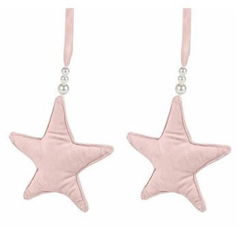 Decorazione ferma tenda stella rosa velluto set due pezzi