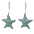 Decorazione ferma tenda stella verde velluto set due pezzi