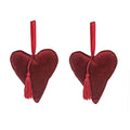 Decorazione cuore bordeaux velluto set due pezzi