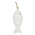 Decorazione pesce bianco da appendere, 8x1x22 cm (kit da 10)