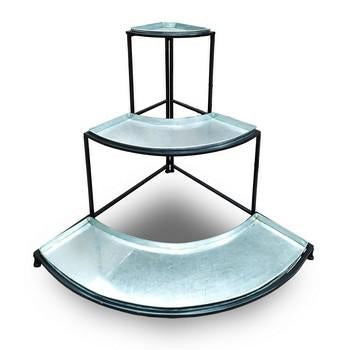 Espositore x fiori 3pia angolo metallo, 103x72x96 cm