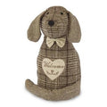 Fermaporta a forma di cane in tessuto scozzese (kit da 3)