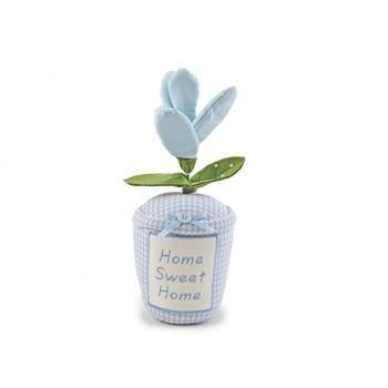 Fermaporta a fiore in tessuto azzurro (kit da 5)
