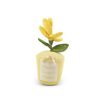 Fermaporta a fiore in tessuto giallo (kit da 5)