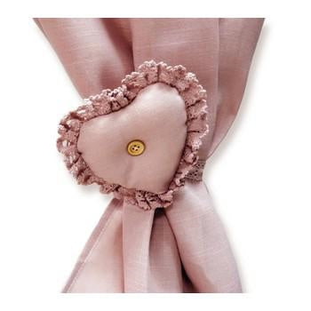 Fermatenda a cuore rosa, 11x11 cm (kit da 10)