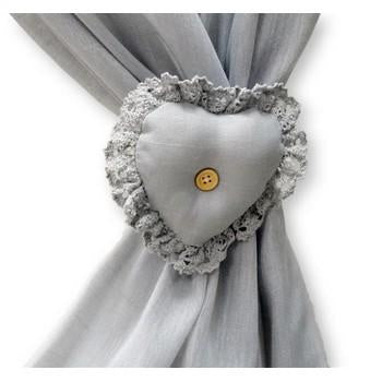 Fermatenda a cuore grigio, 11x11 cm (kit da 10)