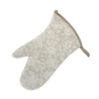 Guantone da forno con roselline bianche (kit da 5)