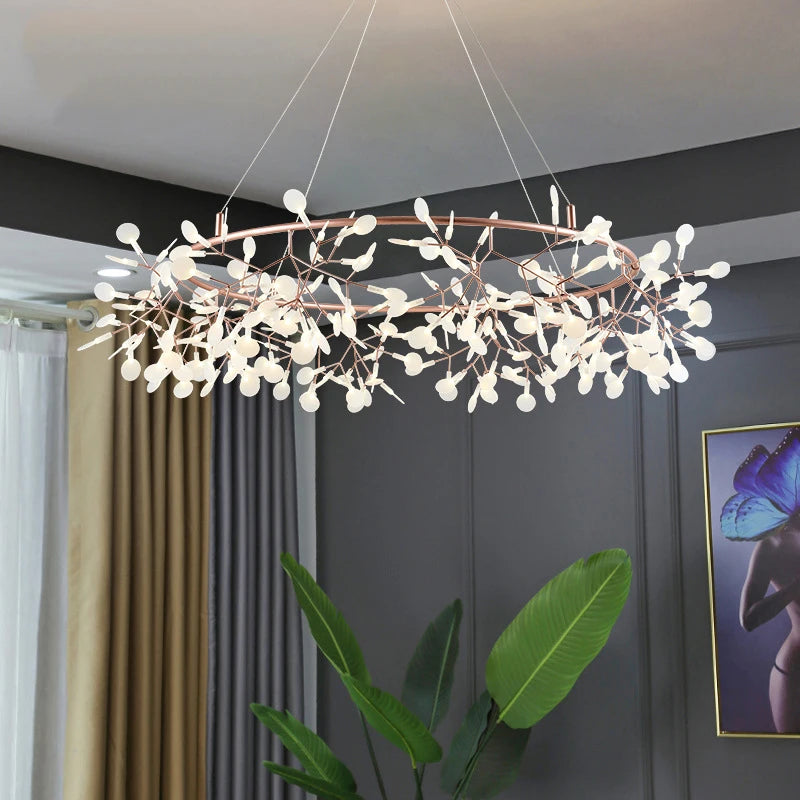 Lampadario a rami stile firefly, da 50 a 100 cm, 4 finiture