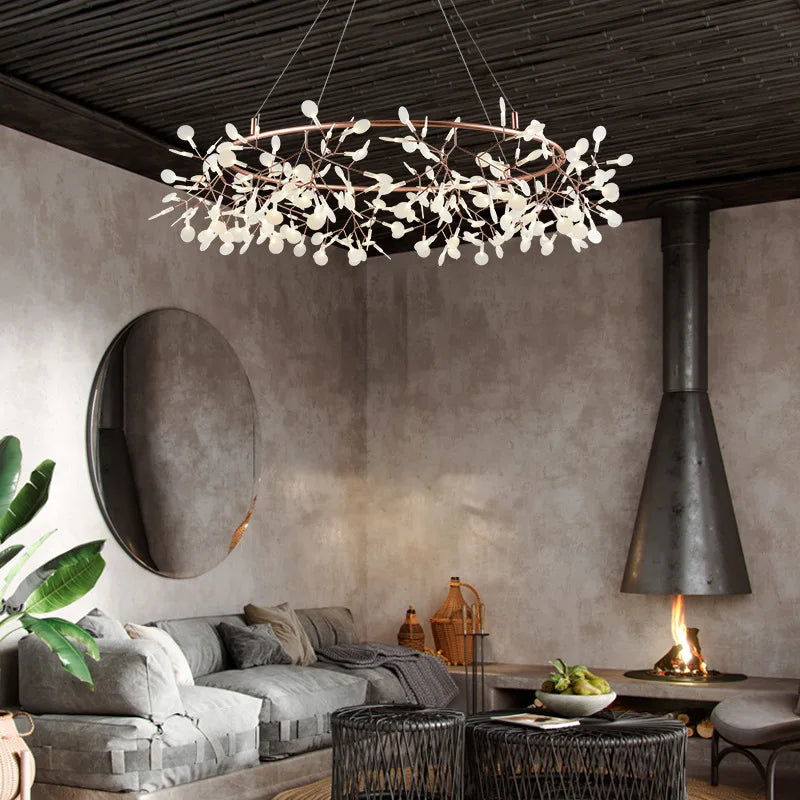 Lampadario a rami stile firefly, da 50 a 100 cm, 4 finiture – dettaglio 1