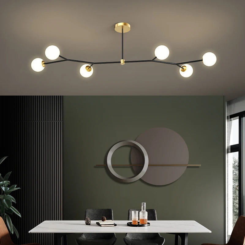 Lampadario molecolare in vetro, da 6 a 18 luci – dettaglio 4