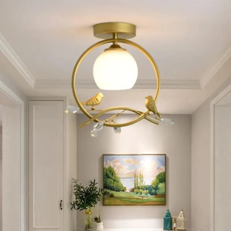 Lampadario piccolo con uccelli per ingresso e corridoio