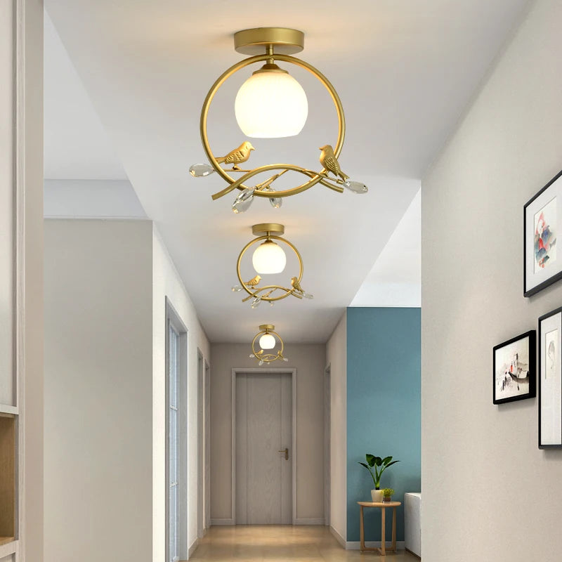 Lampadario piccolo con uccelli per ingresso e corridoio – dettaglio 1
