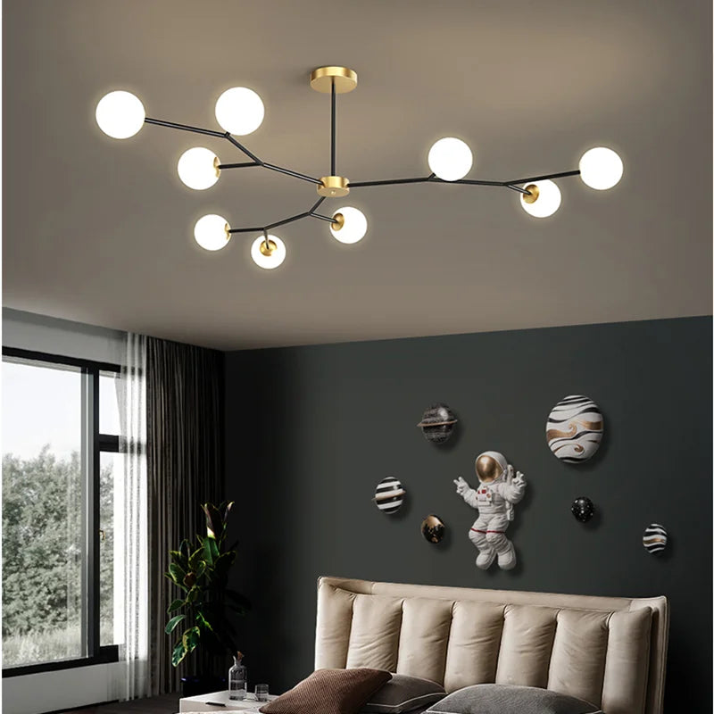 Lampadario molecolare in vetro, da 6 a 18 luci – dettaglio 2
