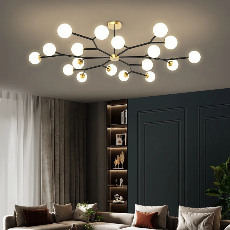 Lampadario molecolare in vetro, da 6 a 18 luci – dettaglio 1