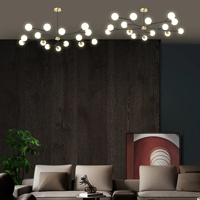 Lampadario molecolare in vetro, da 6 a 18 luci – dettaglio 3