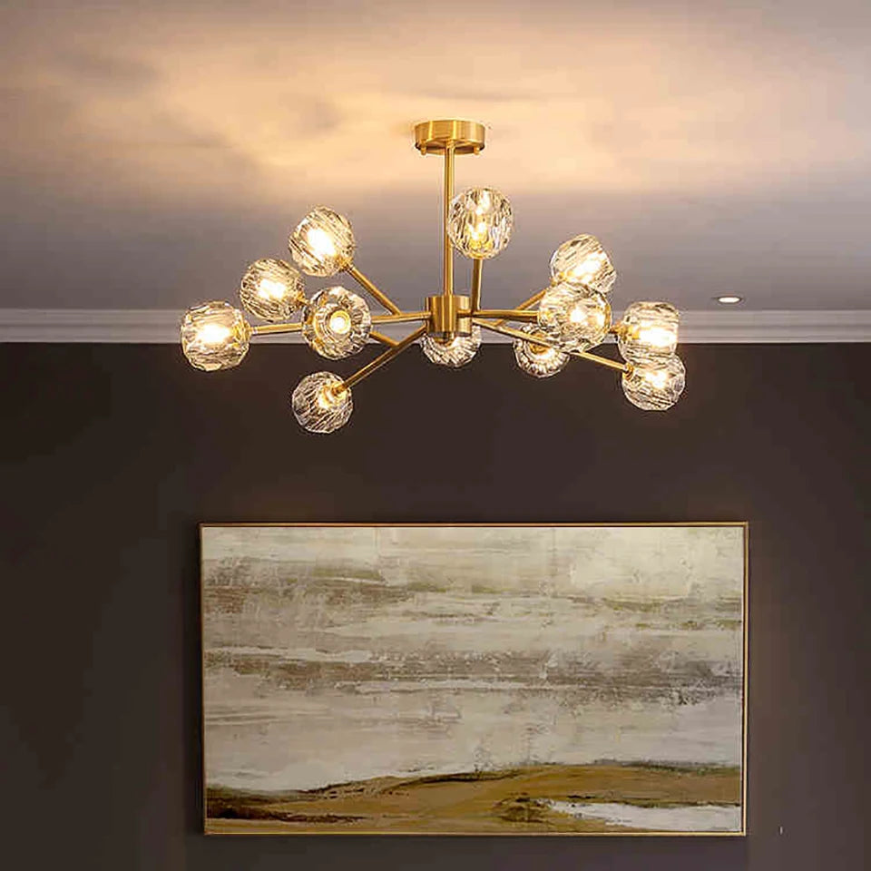 Lampadario moderno in oro e cristallo Luci di design di lusso americano Sala da pranzo Lampadario ad isola – foto 2