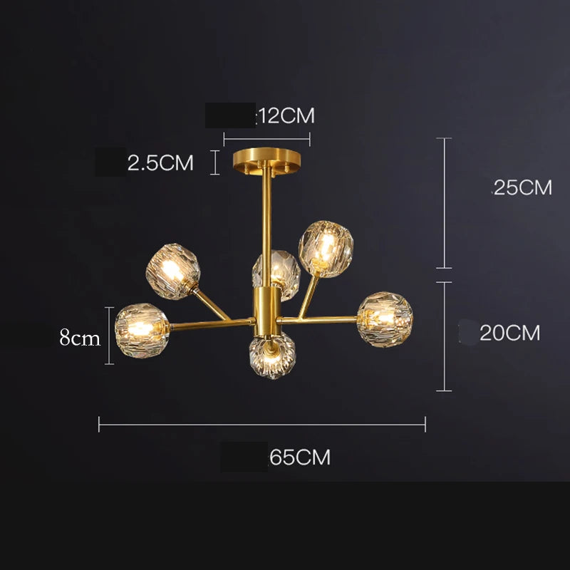 Lampadario moderno in oro e cristallo Luci di design di lusso americano Sala da pranzo Lampadario ad isola – foto 9