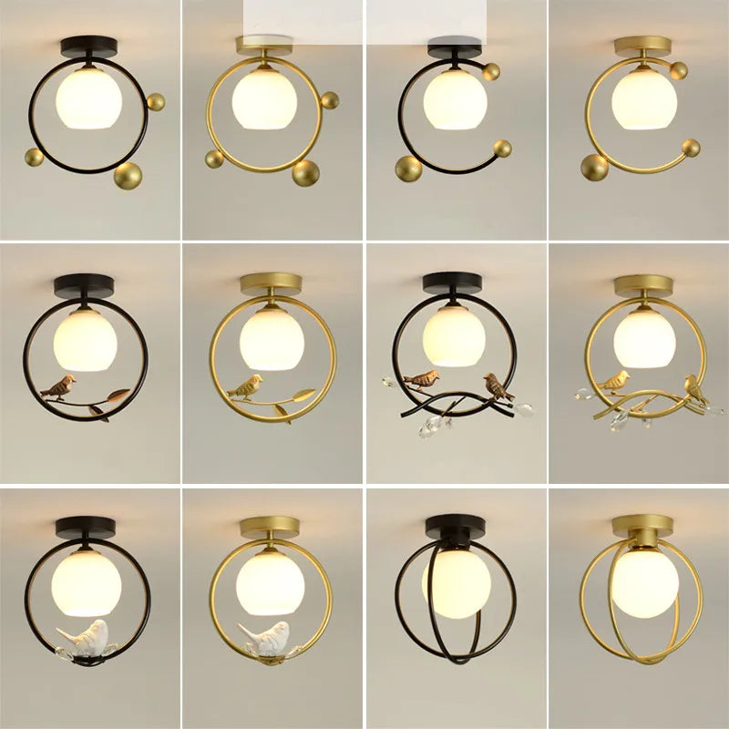 Lampadario piccolo con uccelli per ingresso e corridoio – dettaglio 4