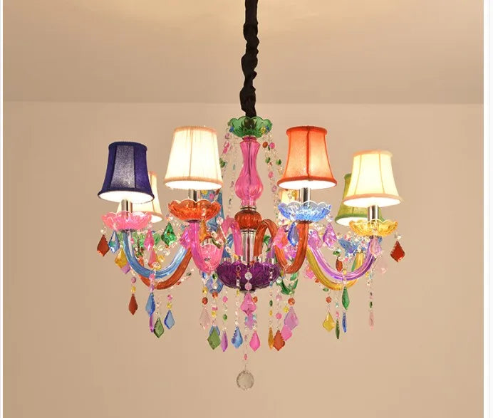 Lampadario boemo in cristallo colorato, da 5 a 10 luci – dettaglio 5