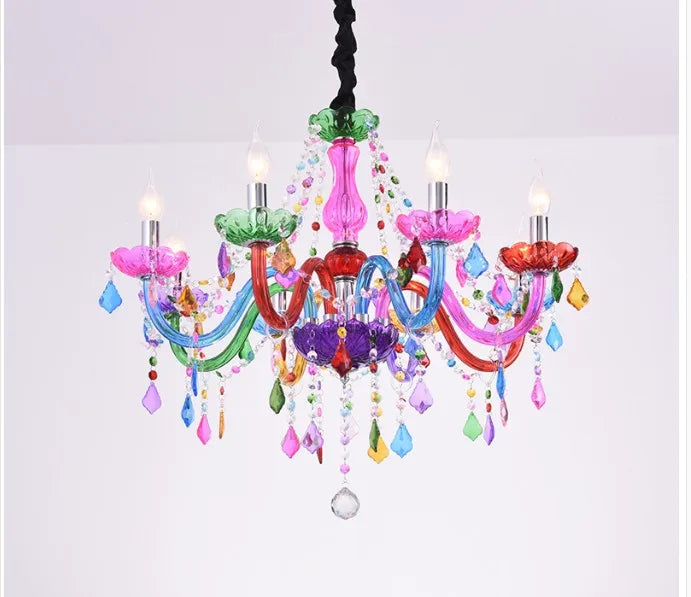 Lampadario boemo in cristallo colorato, da 5 a 10 luci – dettaglio 3