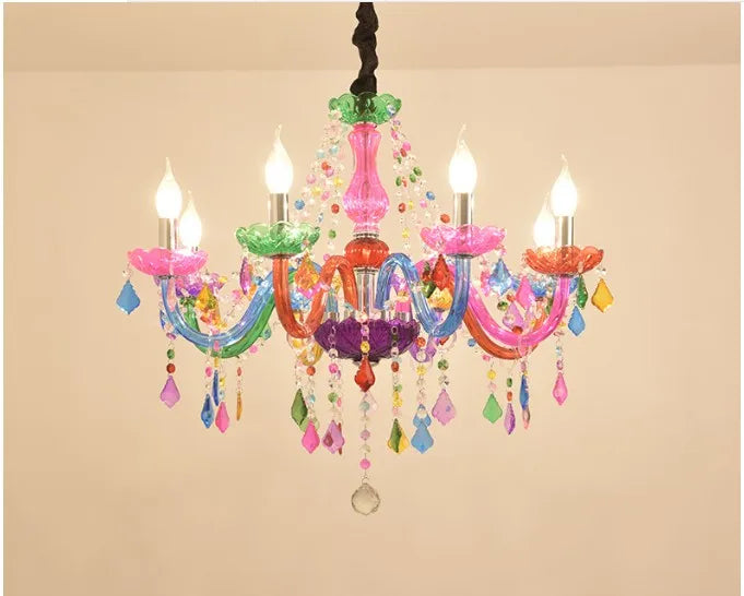 Lampadario boemo in cristallo colorato, da 5 a 10 luci – dettaglio 2