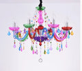 Lampadario boemo in cristallo colorato, da 5 a 10 luci