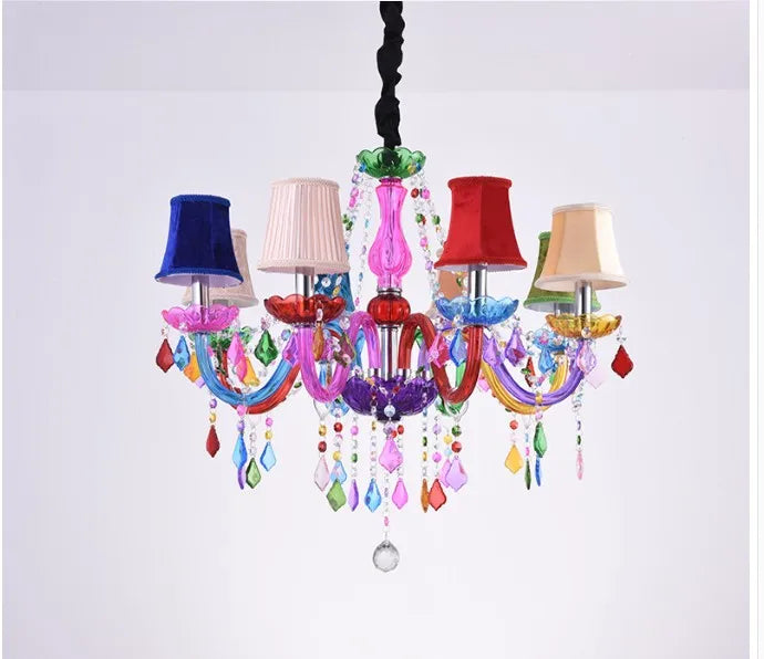 Lampadario boemo in cristallo colorato, da 5 a 10 luci – dettaglio 4