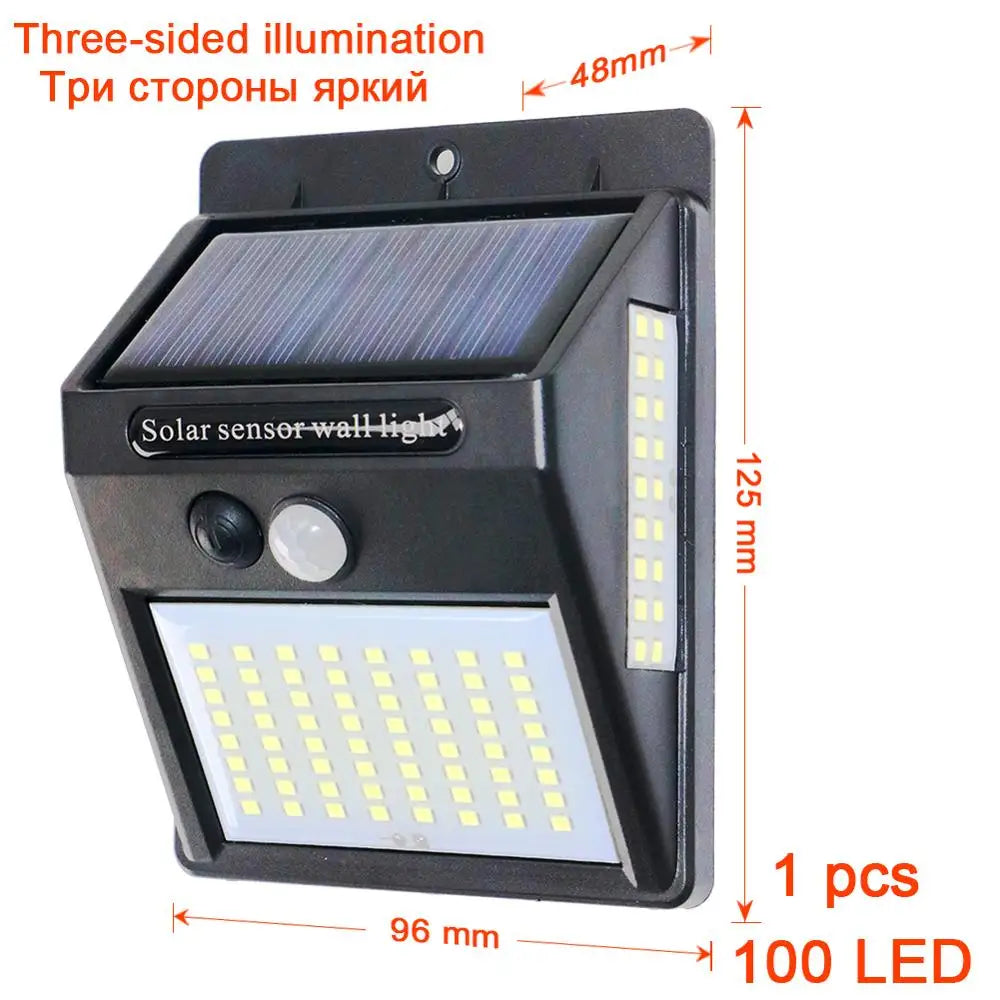 Lampada solare da esterno con sensore di movimento, 100 LED – dettaglio 5