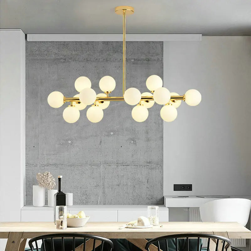 Lampadario nordico con sfere in vetro, da 8 a 25 luci – dettaglio 1