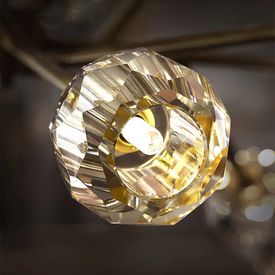 Lampadario moderno in oro e cristallo Luci di design di lusso americano Sala da pranzo Lampadario ad isola – foto 6