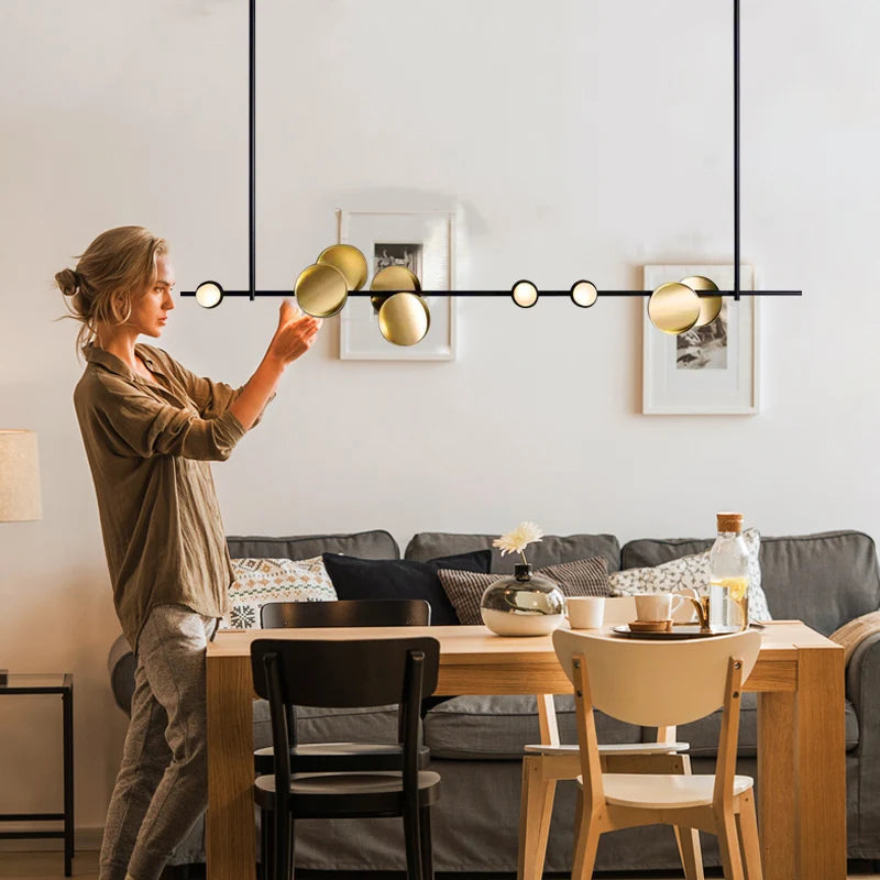 Lampadario a disco con striscia luminosa, 3 stili