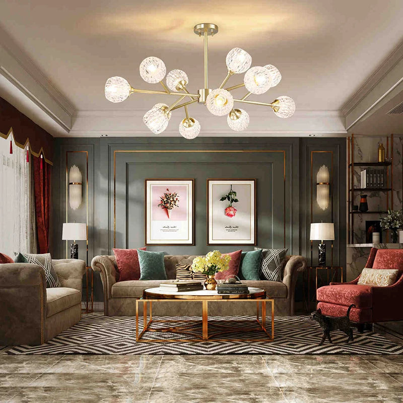 Lampadario moderno in oro e cristallo Luci di design di lusso americano Sala da pranzo Lampadario ad isola – foto 3