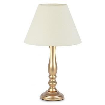 Lampada dorata con paralume bianco, Ø22,5H40 cm
