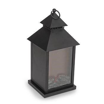 LANTERNA "CAMINO" FERRO NERO CM.18X17.5H36 (batterie non
