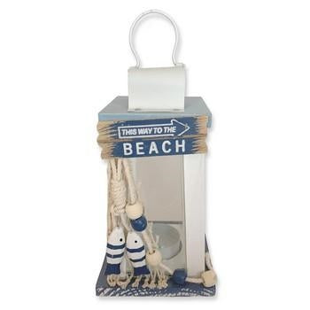 Lanterna piccola bianca e blu con pesciolini (kit da 5)