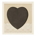 Lavagnetta cuore legno nat pizzo bia