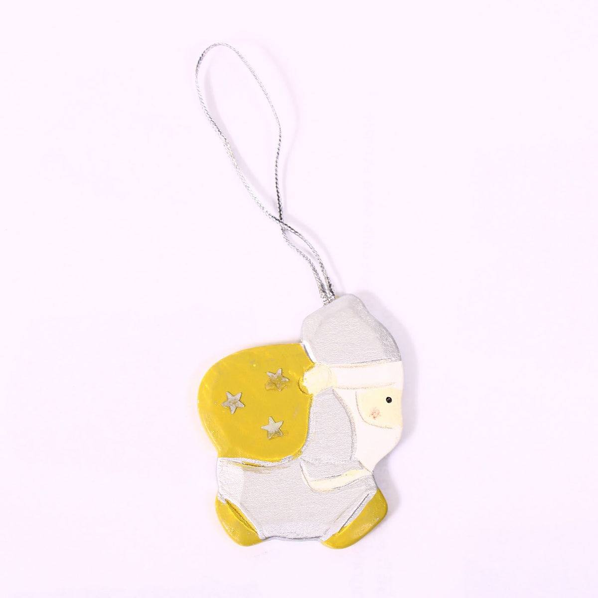 Decoro Babbo Natale in legno, set di 4, 4H5 cm (kit da 10)