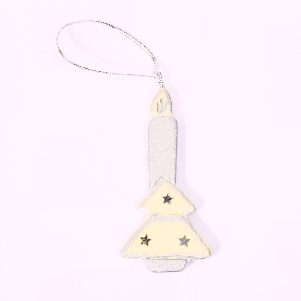 Decorazione candela in legno con albero, set di 4 pezzi, 3,5H7,5 cm (kit da 10)