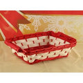 Cesto rettangolare piccolo in vimini rosso e bianco (kit da 10)