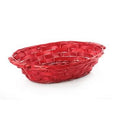 Cesto ovale in vimini rosso, misura media (kit da 10)