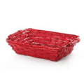 Cesto rettangolare in vimini rosso, misura media (kit da 10)