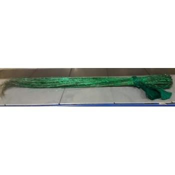 Fascio di steli verdi glitterati con fiocco (kit da 3)