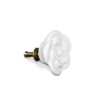 Maniglia a fiore in ceramica, Ø4x3 cm (kit da 10)